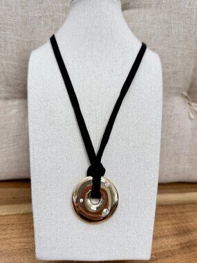 Dyrberg/Kern Sipia Swarovski crystal and suede necklace